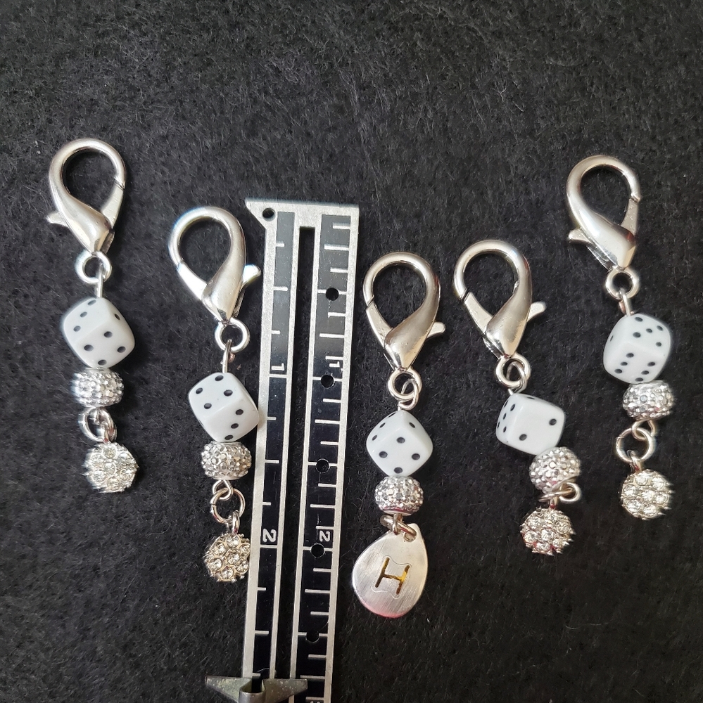 Handmade Dice Crochet n Hook Stitch Markers Jewelry